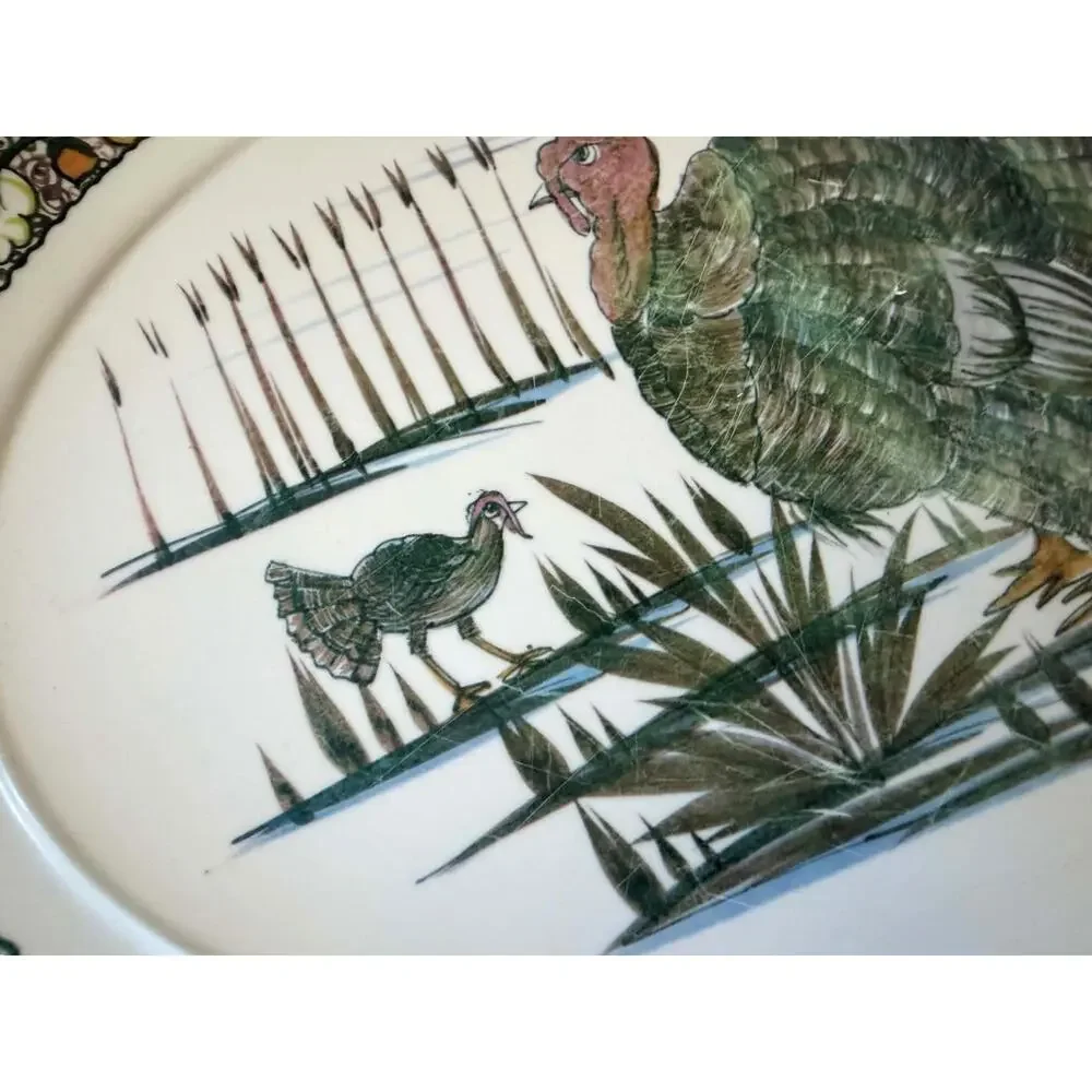 Vintage Brookpark 1521 Turkey Platter 21x15 Melamine Thanksgiving Serving Tray